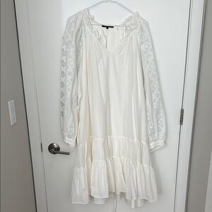 Kobi Halperin White Lace Cutout Sleeve Dress